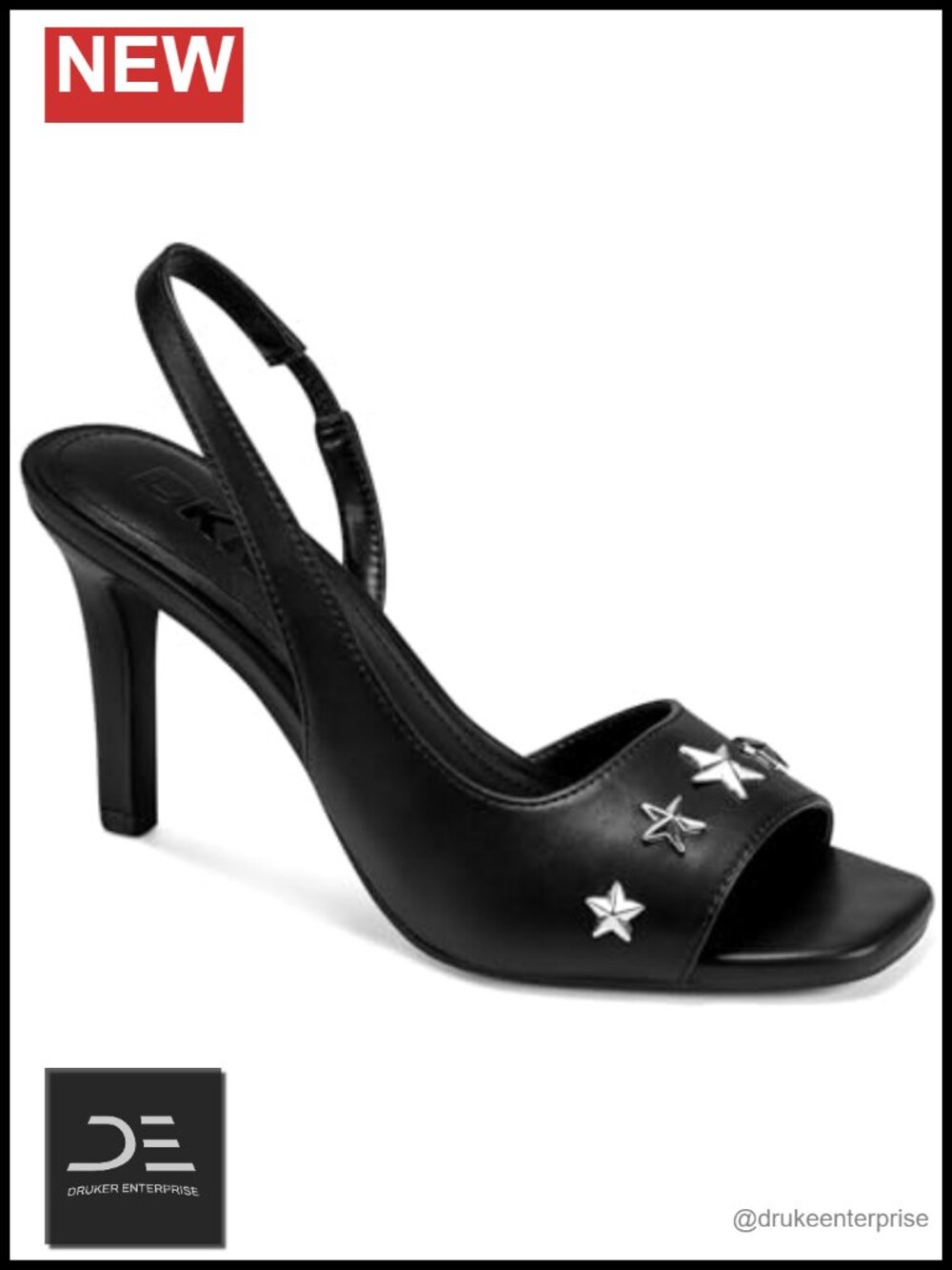 Ankle Strap Stiletto Heel Sandal with Star Embellishments Open Toe Party